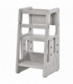 Kids Step Stool Adjustable Standing Platform Toddler Kitchen Stool Grey HOMCOM