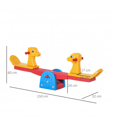 Kids Seesaw Safe Teeter Totter 2 Seats with Easy-Grip Handles Plastic