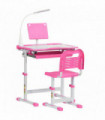 Kids Study Desk and Chair Set w/ Adjustable Height, Storage Drawer - Pink
