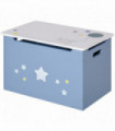 Kids Wooden Toy Box Children Storage Chest Blue White MDF 35.5H x 55L x 34Wcm