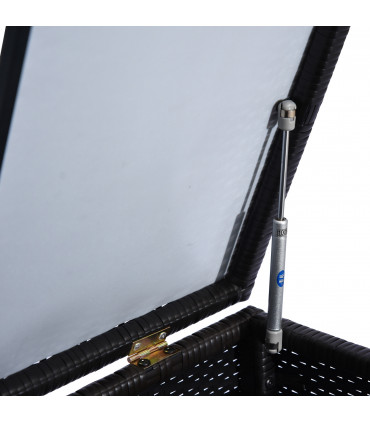 Rattan Storage Box Dark Brown 113L x 45W x 56H cm Large Garden Chest Wicker