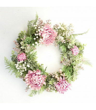 Floristry Wreath Dark Pink 45cm Large Luxury Pink Blossom Floristry Wreath