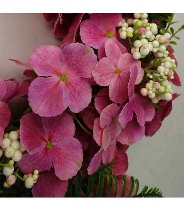 Artificial Pink Floral Blossom Wreath