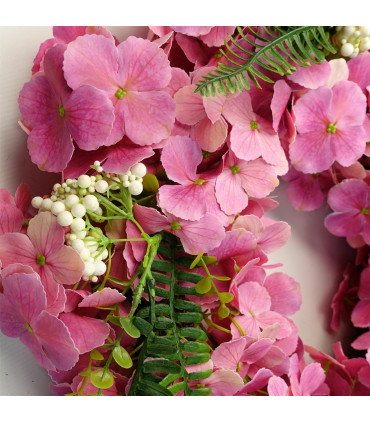 Artificial Pink Floral Blossom Wreath
