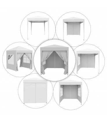 2mx2m Pop Up Gazebo Party Tent Canopy Marquee with Storage Bag White