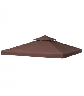 3x3 m Double-Tier Canopy Top Replacement-Coffee