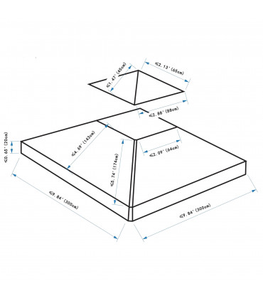 3x3 m Double-Tier Canopy Top Replacement-Coffee