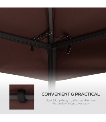 3x3 m Double-Tier Canopy Top Replacement-Coffee