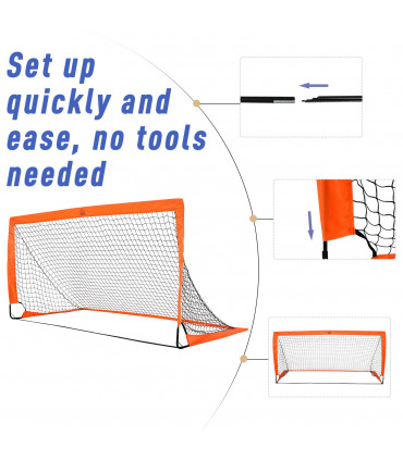 Football Goal Folding Outdoor with All Weather Net Kids Adults 6'x3' HOMCOM