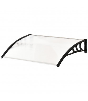 Polycarbonate Clear Curved Awning 75cm x 120cm x 23cm UV Protection Sturdy Frame