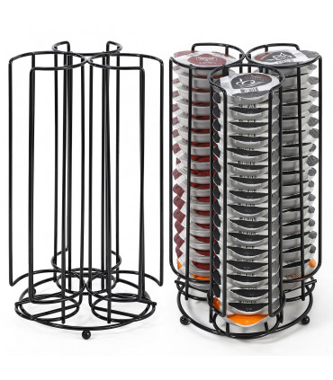 48 Coffee Pod Holder 3 Tower Coffee Capsules Storage Rack Stand- Black