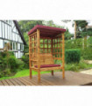 Bramham Two Seat Arbour Burg With Burgundy Cushion