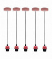 Pendant Light 5 Pack Industrial Pink Lampshade Addable E27 Holder Light