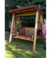 Dorset Two Seat Swing Burg With Burgundy Cushion