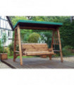 Dorset Three Seat Swing Green With Green Cushion