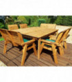 Eight Seater Table Set With Green Cushion