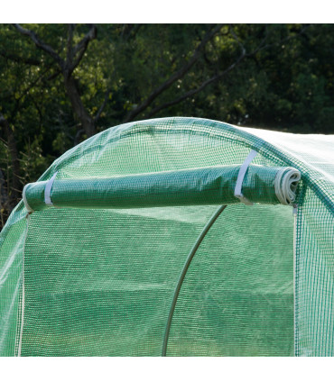 4x2 m Polytunnel Walk-in Greenhouse with Zip Door and Windows-Green