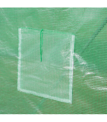 4x2 m Polytunnel Walk-in Greenhouse with Zip Door and Windows-Green
