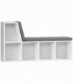 Bookshelf 2 Tier Modern Bookshelf w/ Removable Cushions White 108W x 30D x 60H