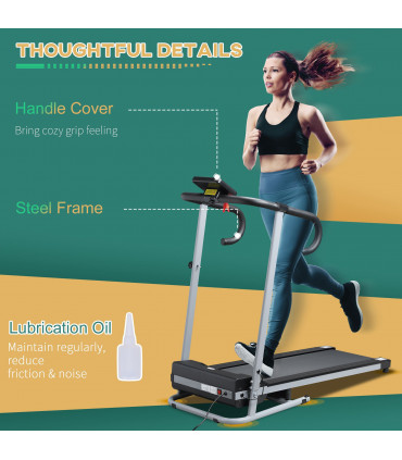 1.25HP Motorised Electric Treadmill Running Machine Fitness Folding HOMCOM