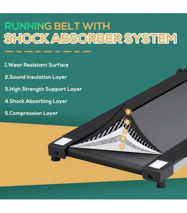 1.25HP Motorised Electric Treadmill Running Machine Fitness Folding HOMCOM