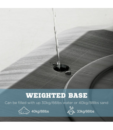 Adjustable Basketball Hoop with Weighted Base, Wheels, 2.4-2.9m