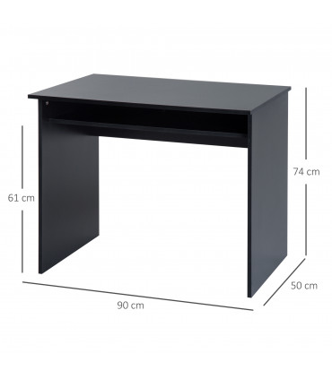 Study Desk Black 90cmx50cmx74cm Particle Board Simple Style Sturdy Workstation