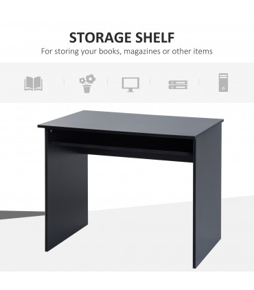 Study Desk Black 90cmx50cmx74cm Particle Board Simple Style Sturdy Workstation