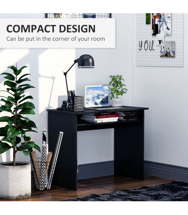 Study Desk Black 90cmx50cmx74cm Particle Board Simple Style Sturdy Workstation