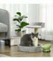 44cm Cat Tower with Sisal Cat Scratching Post, Cat Claw Shape, Light Grey