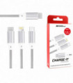 AA CHARGE-iT Premium 3in1 Cable (1.2M) USB-C To 8 Pin/USB-C/Micro USB - Silver