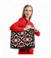 Aaliyah Red Clover Pattern Women Large Tote Bag