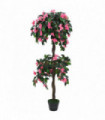 Artificial Rhododendron Plant with Pot 155 cm Green and Pink