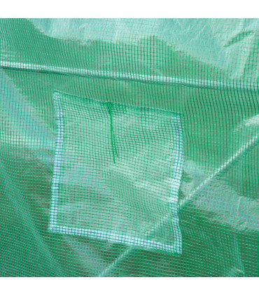 Green 300cm x 200cm x 200cm Polytunnel Walk-in Greenhouse Zip Door Windows