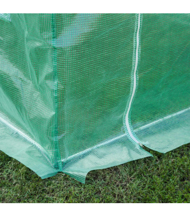 Green 300cm x 200cm x 200cm Polytunnel Walk-in Greenhouse Zip Door Windows