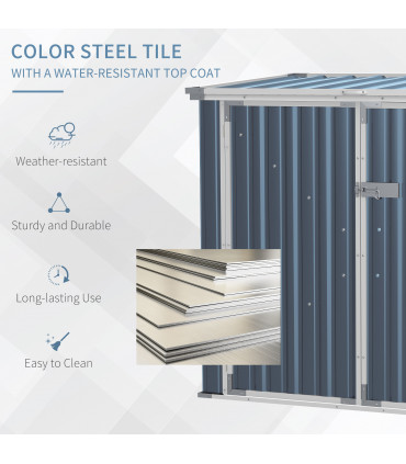 2-Bin Steel Rubbish Storage Shed w/ Double Locking Doors Outsunny