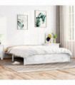 Bed Frame White Solid Wood 140x190 cm