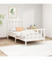 Bed Frame White Solid Wood Pine 90x200 cm