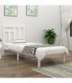 Bed Frame White Solid Wood Pine 90x190 cm 3FT Single