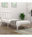 Bed Frame White Solid Wood Pine 90x200 cm