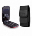 Bundle offer for TTfone Lunar TT750 Red Flip Big Button Senior Mobile with Nylon Holster Case (TTCB4), EE Pay As You Go