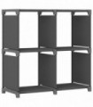 4-Cube Display Shelf Grey 69x30x72.5 cm Fabric