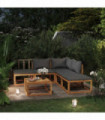 6 Piece Garden Lounge Set with Cushions Solid Wood Acacia (UK/IE/FI/NO only)