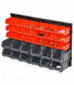 DURHAND PP Wall Mounted 30-Compartment Tool Hardware Organiser Red/Grey