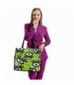 Debra Pistachio Green Eye Pattern Women Large Tote Bag