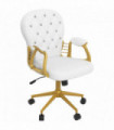 Home Office Chair Cream Velour 59.5L x 60.5W x 105H cm Diamante Tufted Swivel