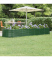 Garden Planter Powder-coated Steel 296x80x36 cm Green