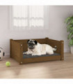 Dog Bed Honey Brown 65.5x50.5x28 cm Solid Pine Wood