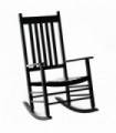 Garden Rocking Chair Black Poplar Wood 69W x 86D x 115H cm Elegantly Traditional