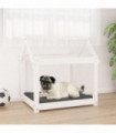 Dog Bed White 71x55x70 cm Solid Wood Pine